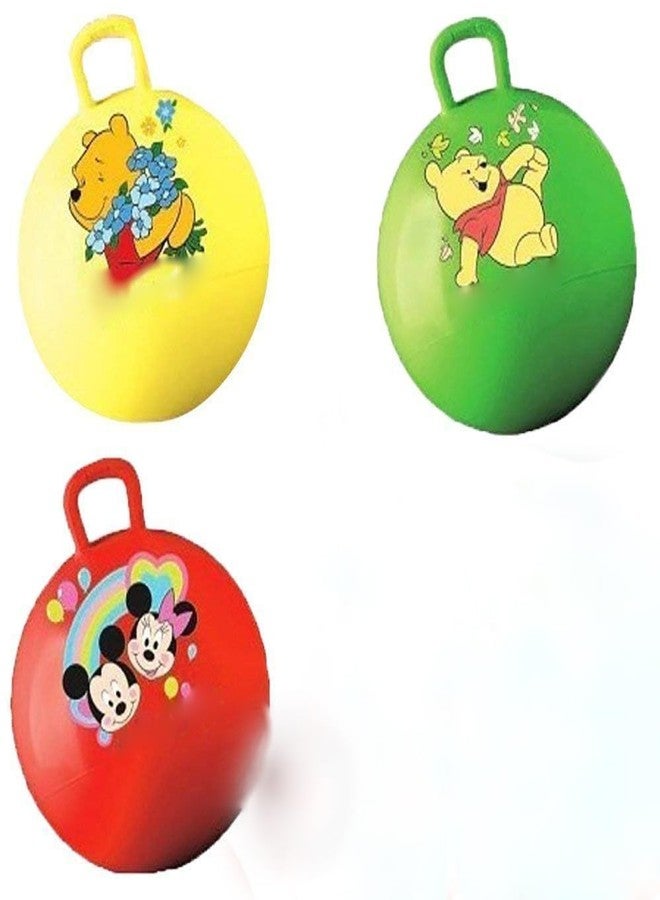 PRISO Inflatable Hop Ball Playing Kids, Space Hopping Rubber Jump Bounce Handle Kids Ages 3-6 Year, Hopping Ball Fitness Accessories. (with Air Pump) Multicolor. - Image 5